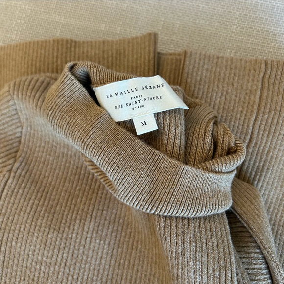 ✨ SALE✨Sezane Harper Midi Knit Dress - Camel Beige Tan Wool Blend French Holiday - Picture 5 of 9